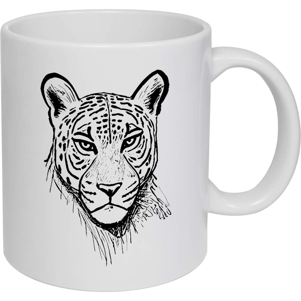 11oz (320ml) 'Jaguar Face' Ceramic Mug / Cup (MG00077815)