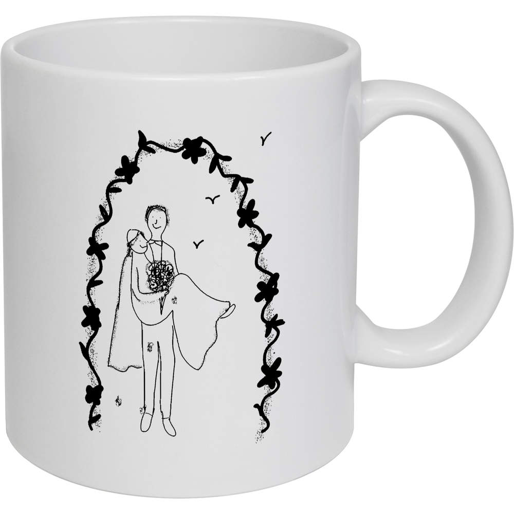 11oz (320ml) 'Bride And Groom Under A Floral Archway. ' Ceramic Mug / Cup (MG00078903)
