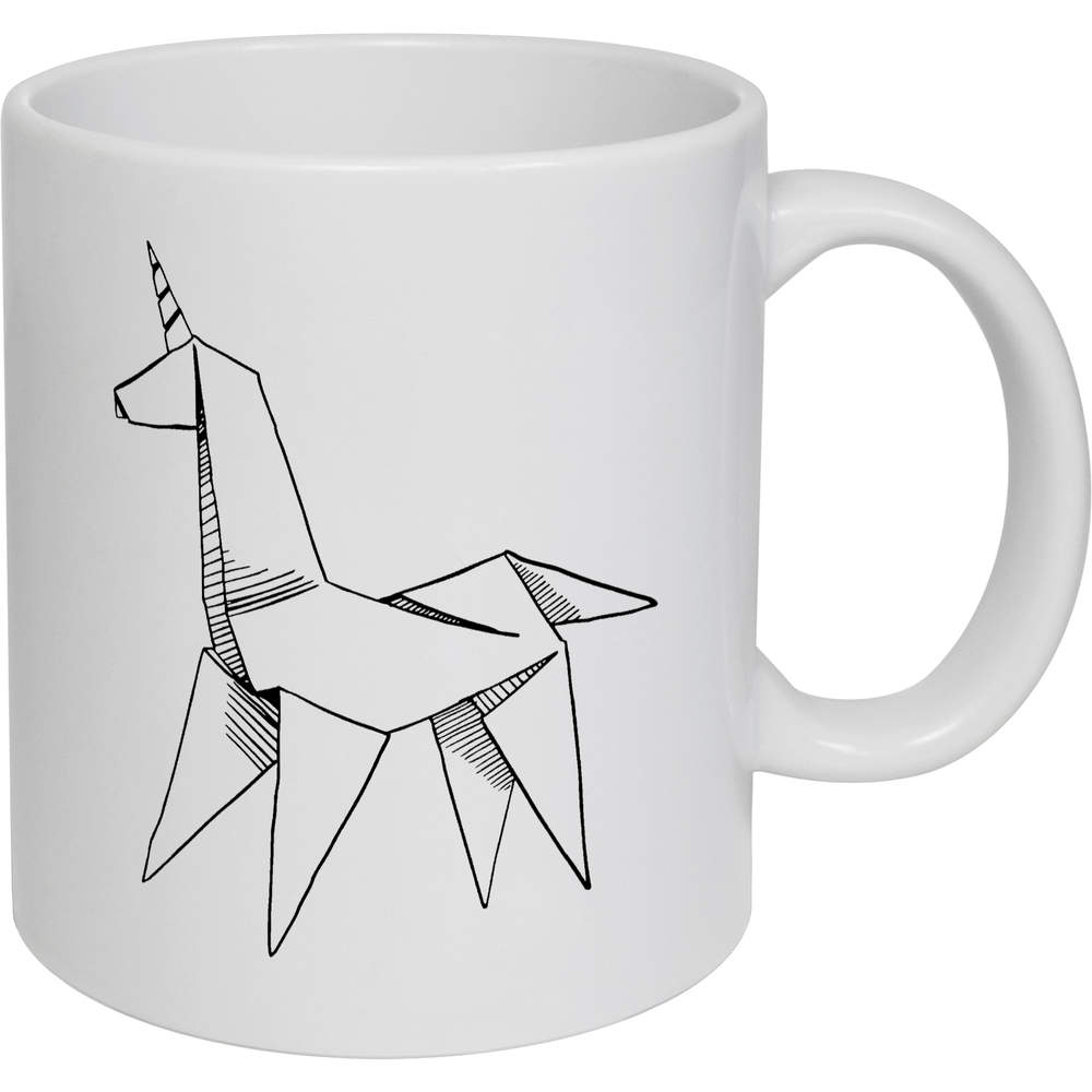 11oz (320ml) 'Unicorn Origami' Ceramic Mug / Cup (MG00081953)