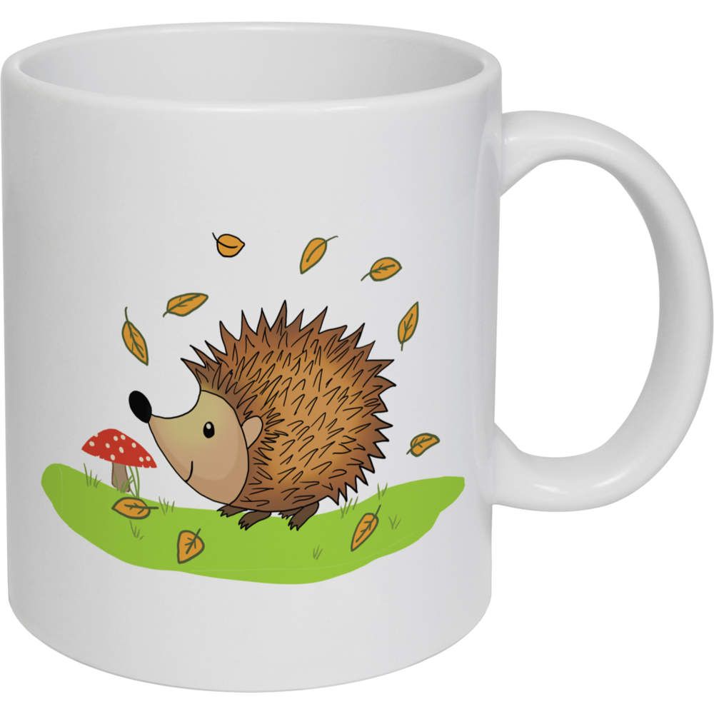 11oz (320ml) 'Autumn Hedgehog' Ceramic Mug / Cup (MG00082013)
