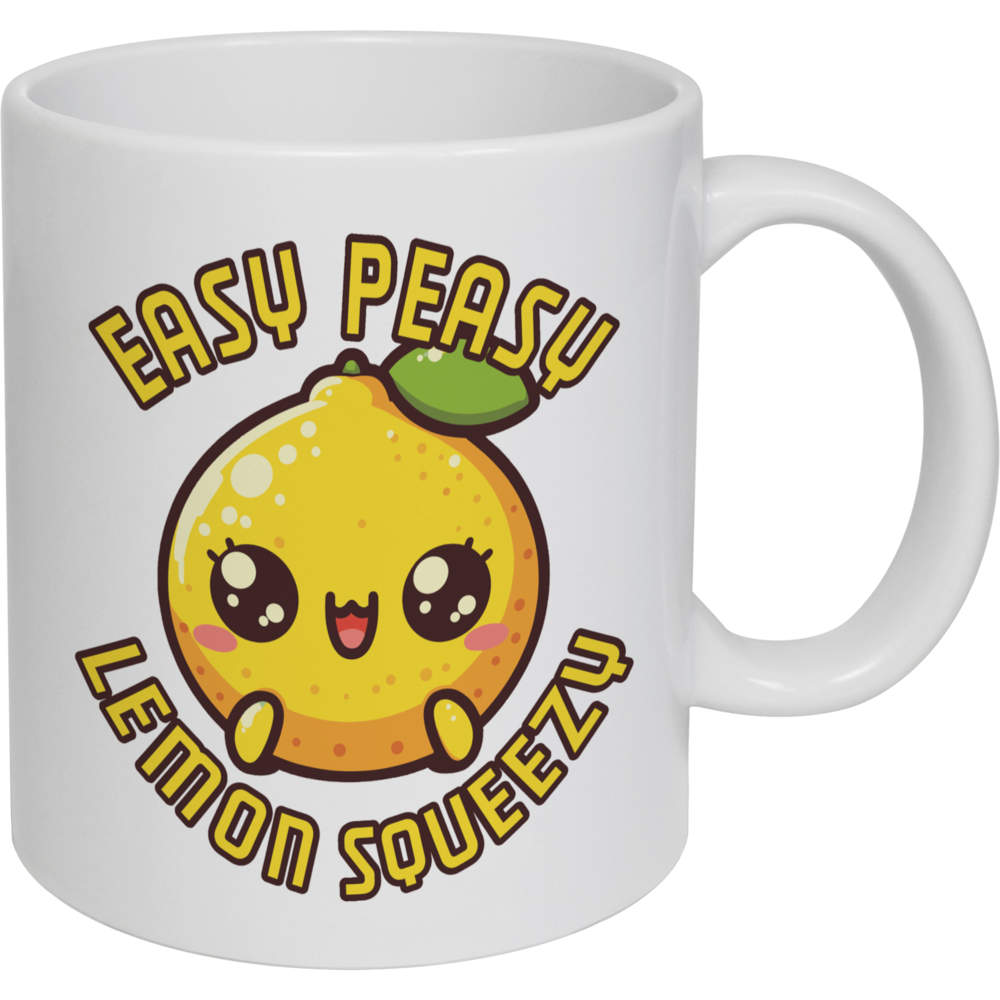 11oz (320ml) 'Cute Easy Peasy Lemon Squeezy' Ceramic Mug / Cup (MG00082516)
