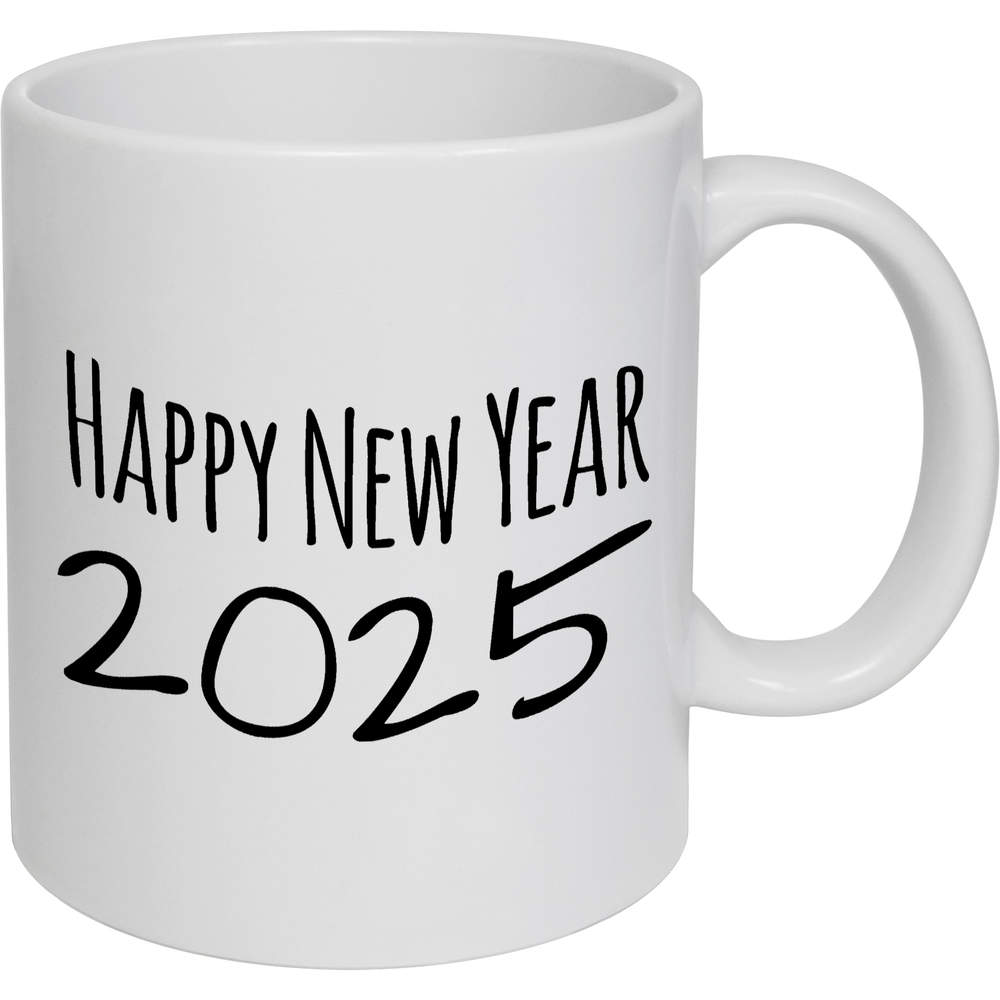 11oz (320ml) 'Happy New Year 2025' Ceramic Mug / Cup (MG00083470)