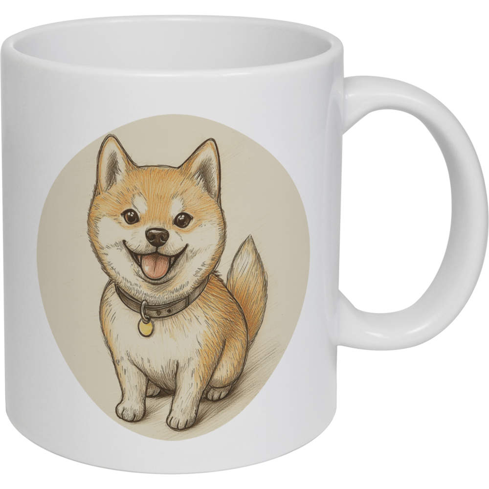 11oz (320ml) 'Cute Shiba Inu Sitting' Ceramic Mug / Cup (MG00083663)