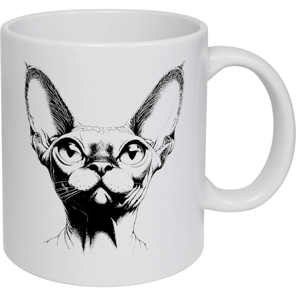 11oz (320ml) 'Sphynx Cat Portrait' Ceramic Mug / Cup (MG00085093)