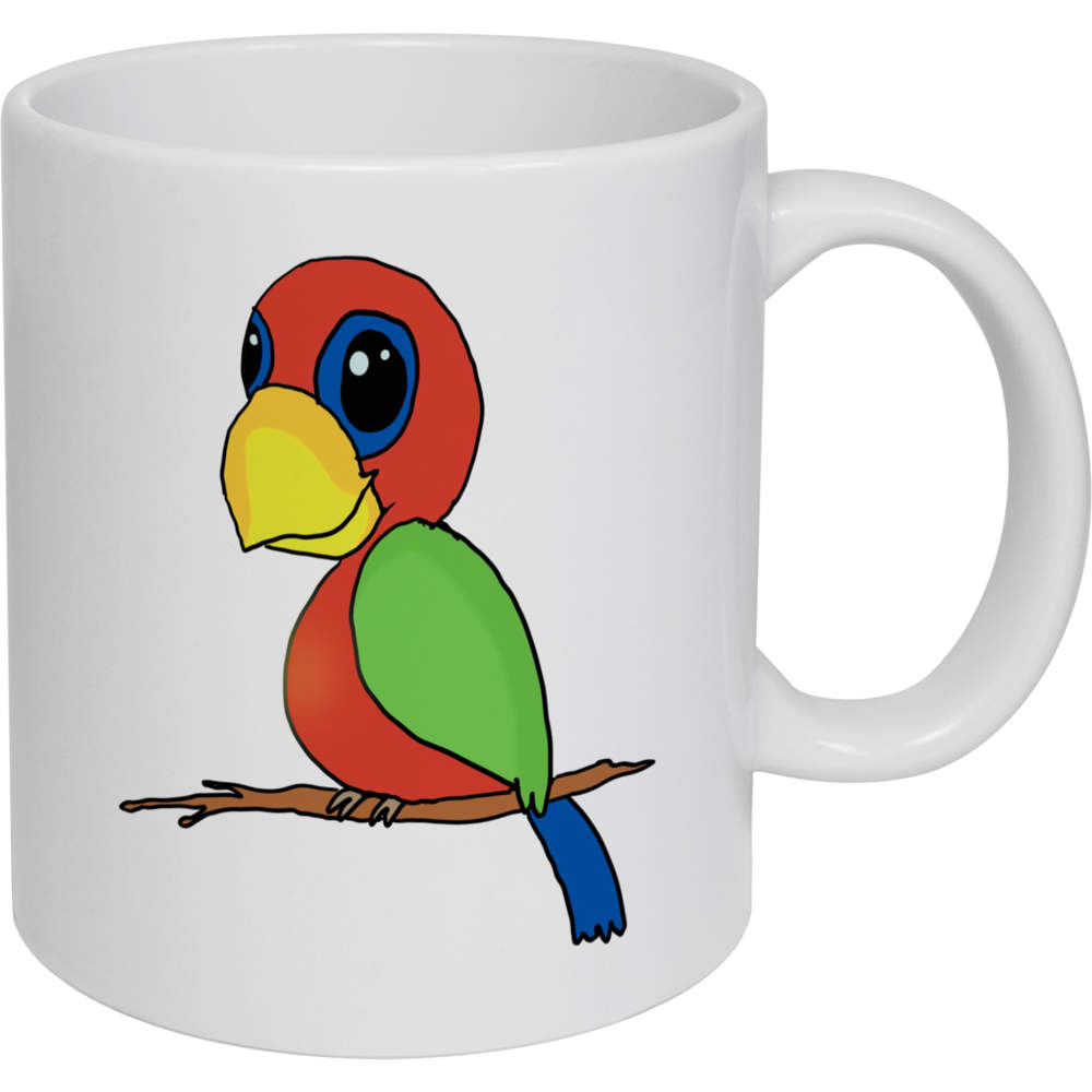 11oz (320ml) 'Cute Parrot' Ceramic Mug / Cup (MG00085147)