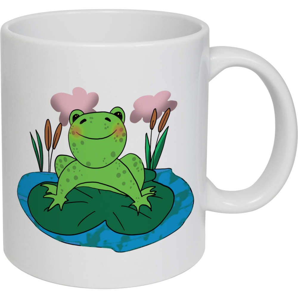 11oz (320ml) 'Frog On A Lily Pad' Ceramic Mug / Cup (MG00086299)