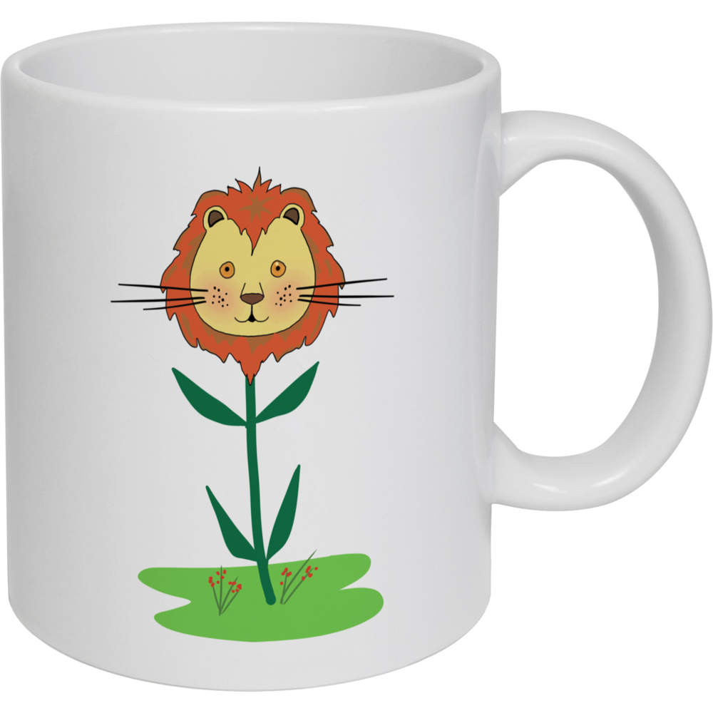 11oz (320ml) 'Lion Head Flower' Ceramic Mug / Cup (MG00086471)