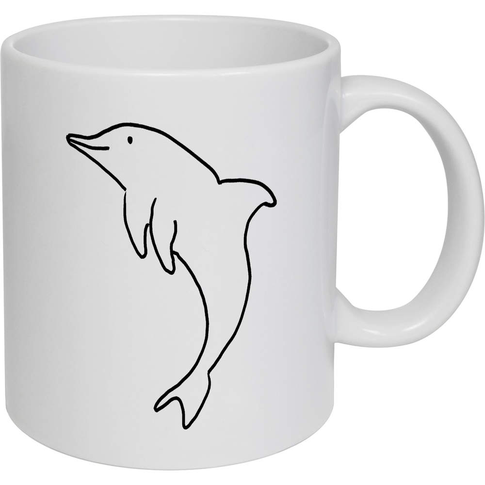 11oz (320ml) 'Dolphin' Ceramic Mug / Cup (MG00087408)