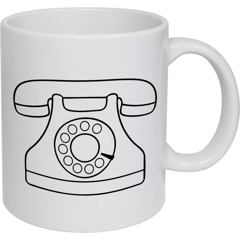 11oz (320ml) 'Retro Telephone' Ceramic Mug / Cup (MG00088287)