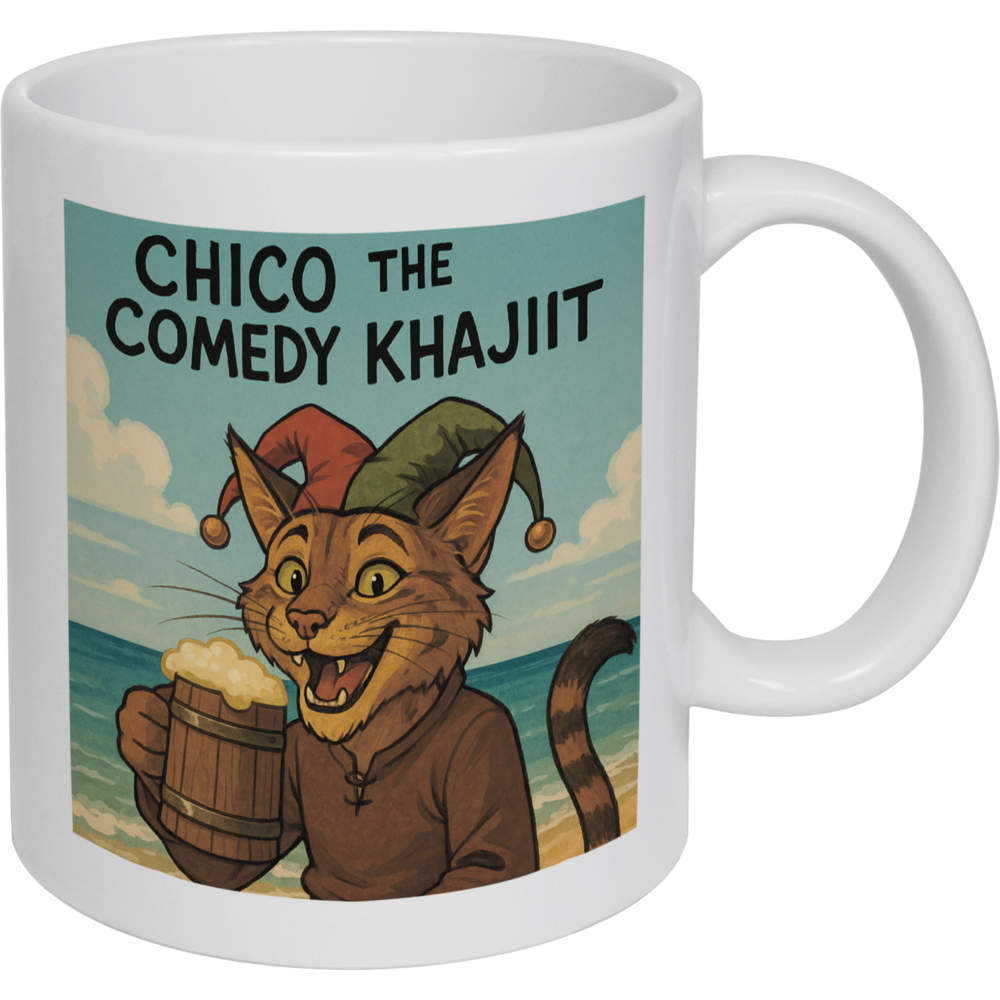 11oz (320ml) 'Chico the Comedy Khajiit' Ceramic Mug / Cup (MG00088353)