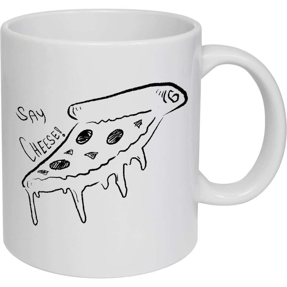 11oz (320ml) 'Cheesy Pizza' Ceramic Mug / Cup (MG00089140)