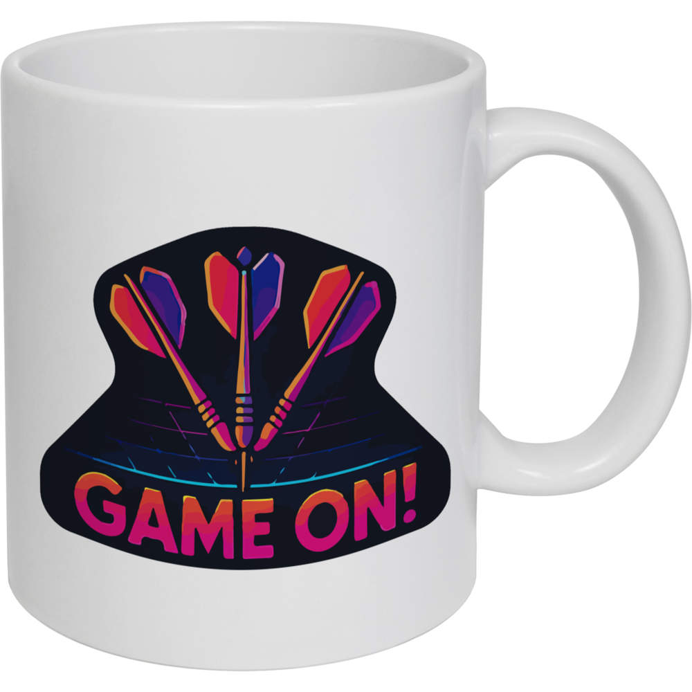 11oz (320ml) 'Darts Game On' Ceramic Mug / Cup (MG00089446)