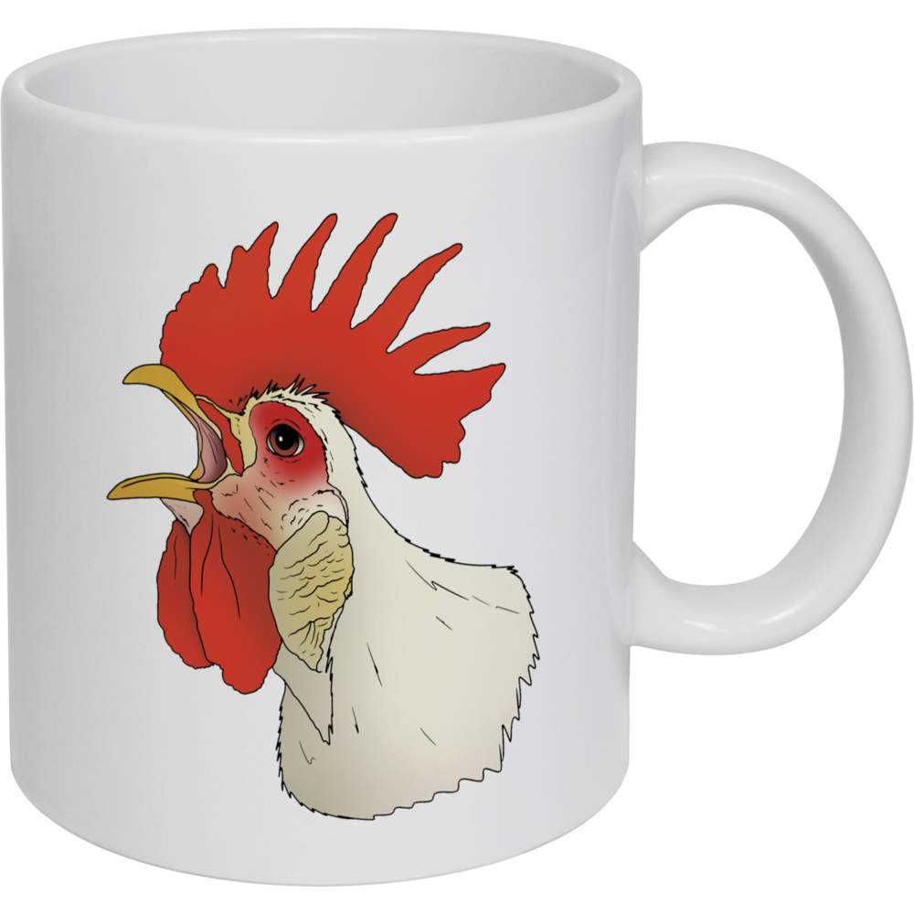 11oz (320ml) 'Rooster Calling' Ceramic Mug / Cup (MG00089624)