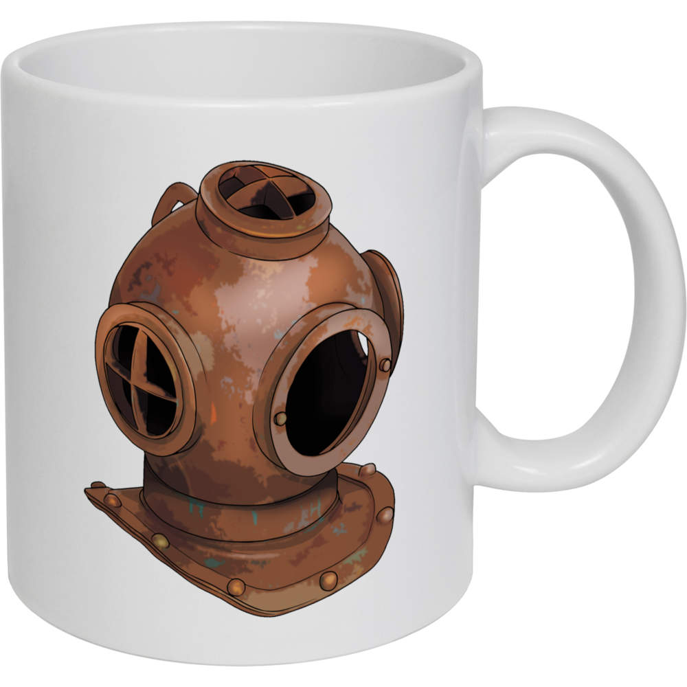 11oz (320ml) 'Deep Sea Diving Helmet' Ceramic Mug / Cup (MG00089636)