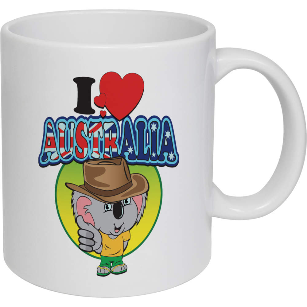 11oz (320ml) 'I Love Australia' Ceramic Mug / Cup (MG00089722)