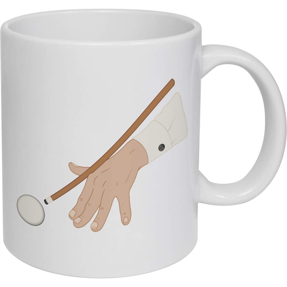 11oz (320ml) 'Snooker Player Hand' Ceramic Mug / Cup (MG00089832)