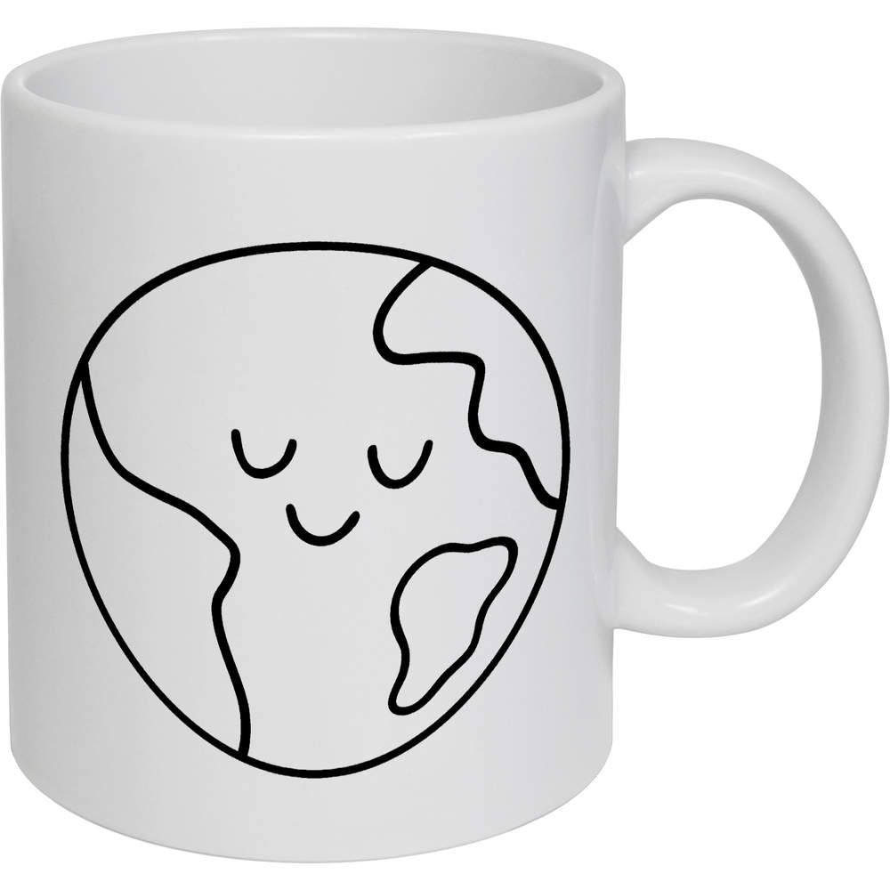 11oz (320ml) 'Happy World' Ceramic Mug / Cup (MG00090114)
