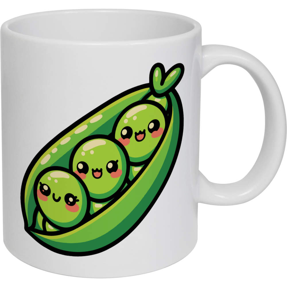 11oz (320ml) 'Happy Peas' Ceramic Mug / Cup (MG00090122)