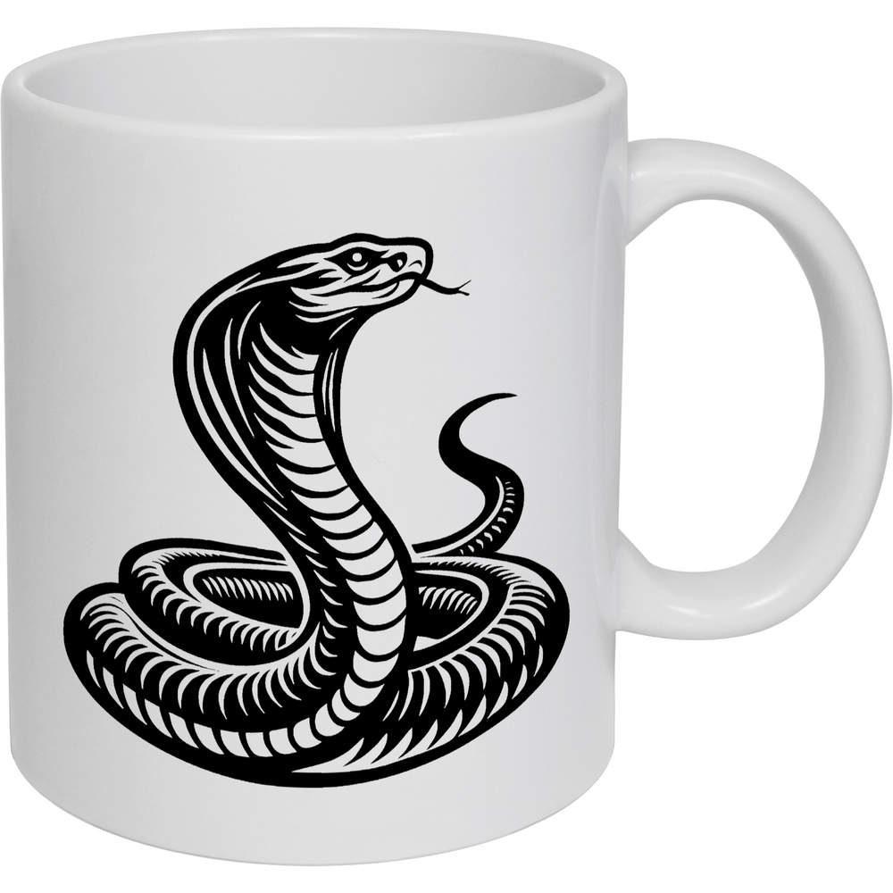 11oz (320ml) 'Coiled Cobra Snake' Ceramic Mug / Cup (MG00090248)