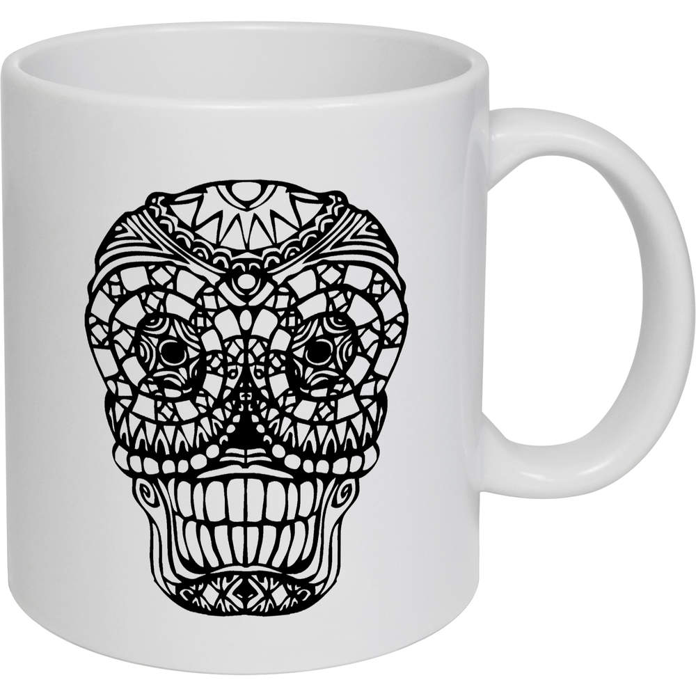 11oz (320ml) 'Day Of The Dead Sugar Skull' Ceramic Mug / Cup (MG00090392)