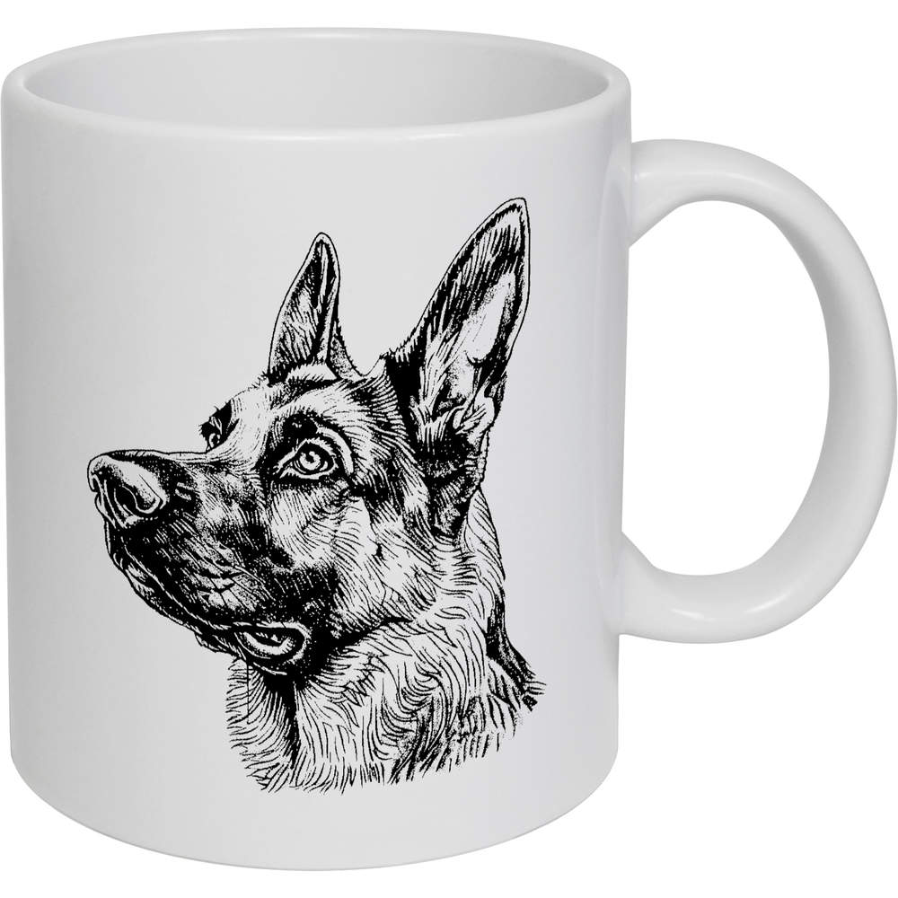 11oz (320ml) 'German Shepherd Portrait' Ceramic Mug / Cup (MG00090440)