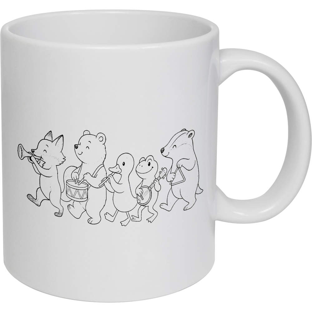 11oz (320ml) 'Musical Animal Parade' Ceramic Mug / Cup (MG00090822)