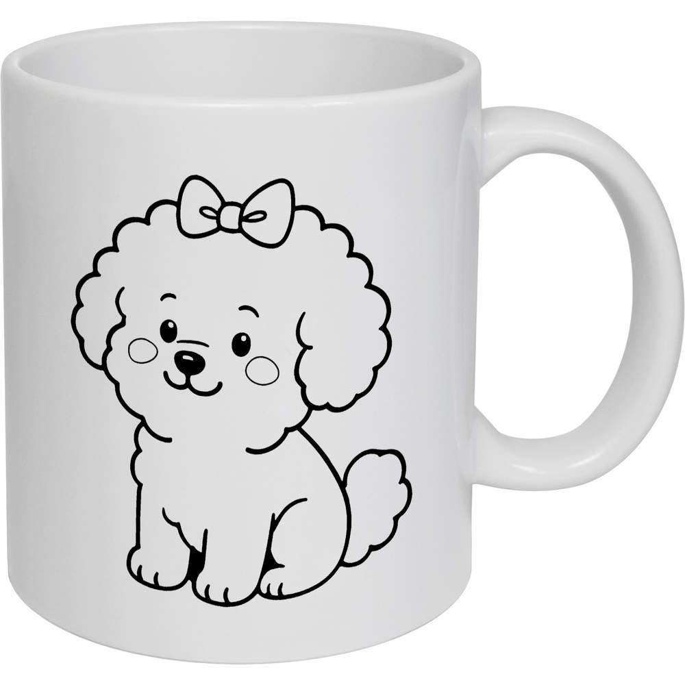 11oz (320ml) 'Cute Bichon Frise Dog' Ceramic Mug / Cup (MG00093381)