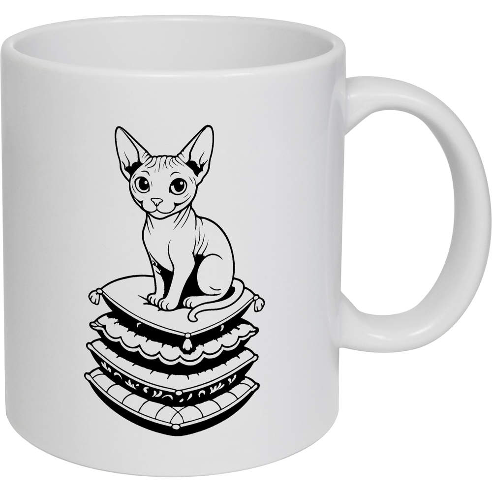 11oz (320ml) 'Relaxed Sphinx Cat' Ceramic Mug / Cup (MG00093689)