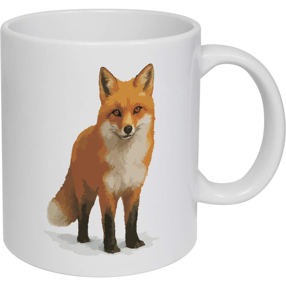 11oz (320ml) 'Red Fox Standing In Snow' Ceramic Mug / Cup (MG00093765)