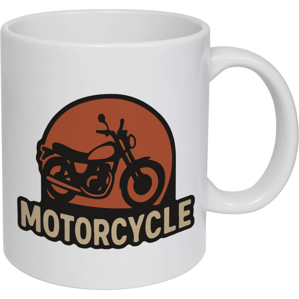 11oz (320ml) 'Motorcycle Motif' Ceramic Mug / Cup (MG00094023)