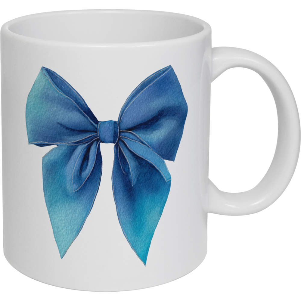 11oz (320ml) 'Blue Bow' Ceramic Mug / Cup (MG00094071)