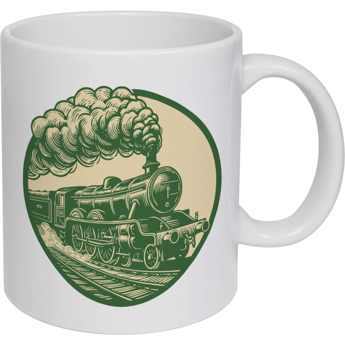 11oz (320ml) 'Vintage Steam Engine' Ceramic Mug / Cup (MG00098121)