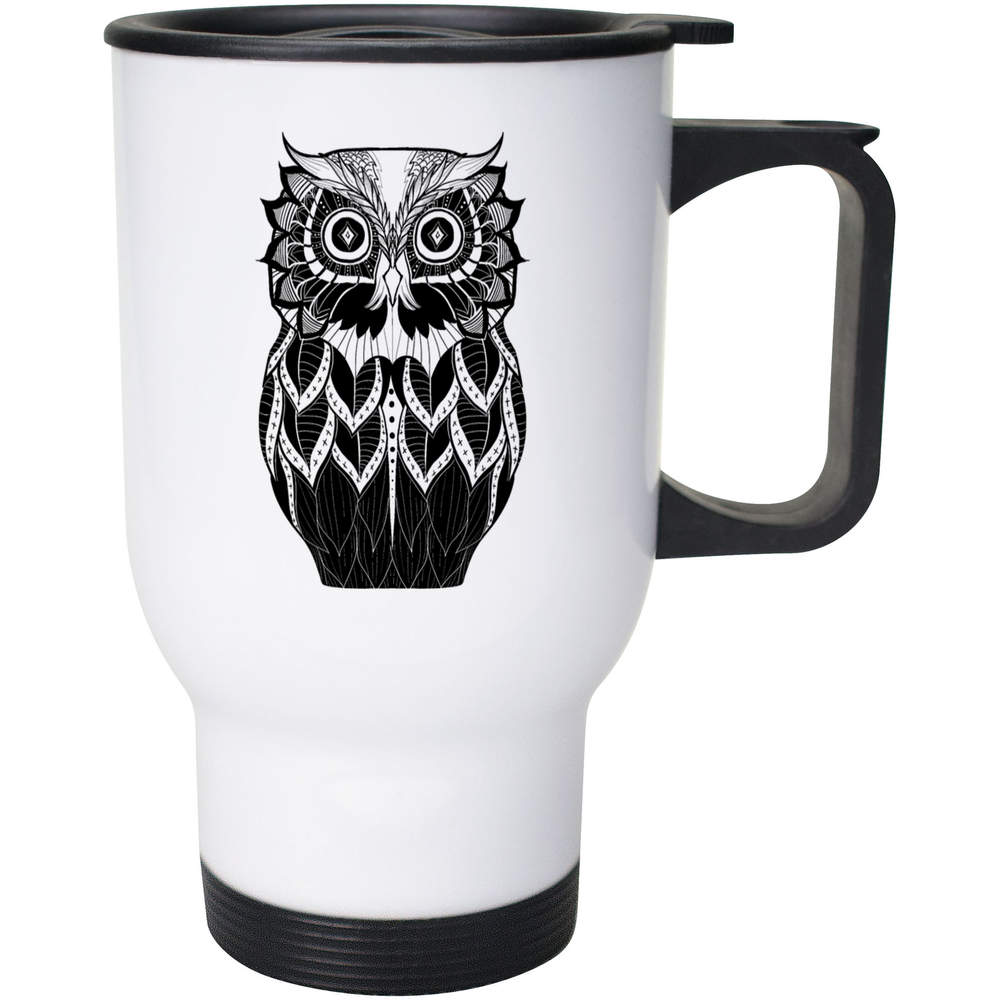 400ml 'Patterned Owl' Reusable Coffee / Travel Mug (MG00025001)