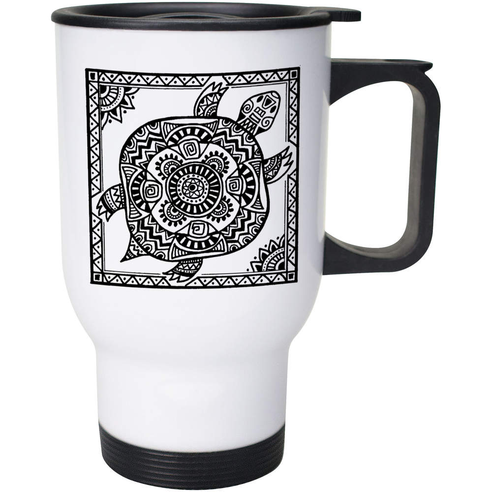 400ml 'Tribal Turtle' Reusable Coffee / Travel Mug (MG00026874)