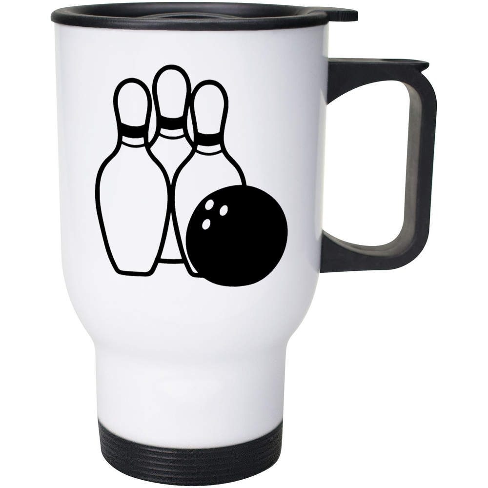 400ml 'Bowling Ball & Pins' Reusable Coffee / Travel Mug (MG00029004)