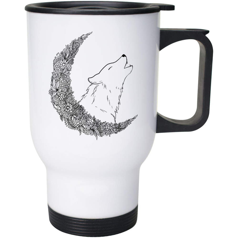 400ml 'Flower Moon Wolf' Reusable Coffee / Travel Mug (MG00031503)