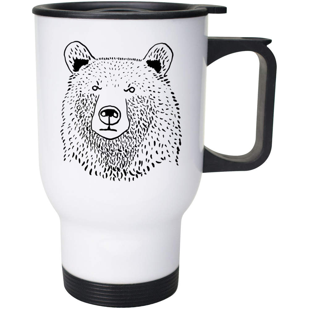 400ml 'Grizzly Bear Head' Reusable Coffee / Travel Mug (MG00033318)