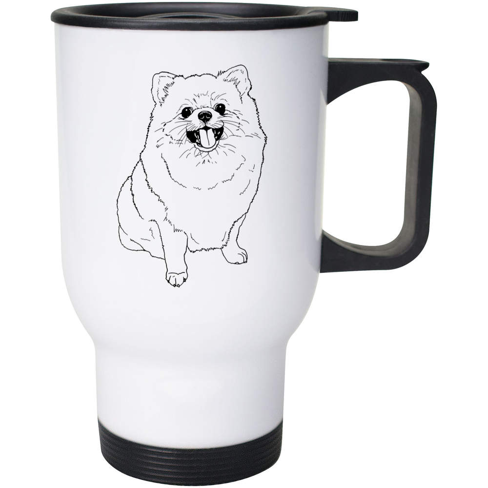 400ml 'Pomeranian Dog' Reusable Coffee / Travel Mug (MG00041656)