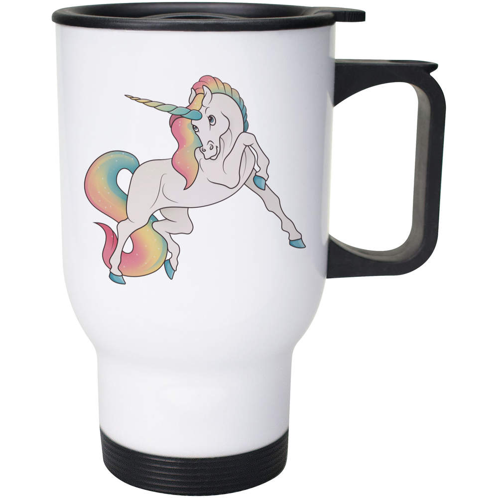400ml 'Rainbow Unicorn' Reusable Coffee / Travel Mug (MG00041676)