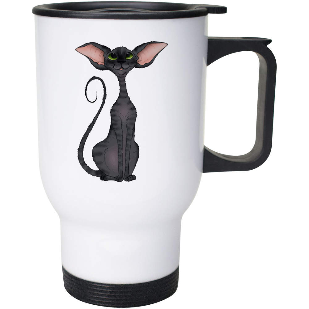 400ml 'Devon Rex Cat' Reusable Coffee / Travel Mug (MG00042452)
