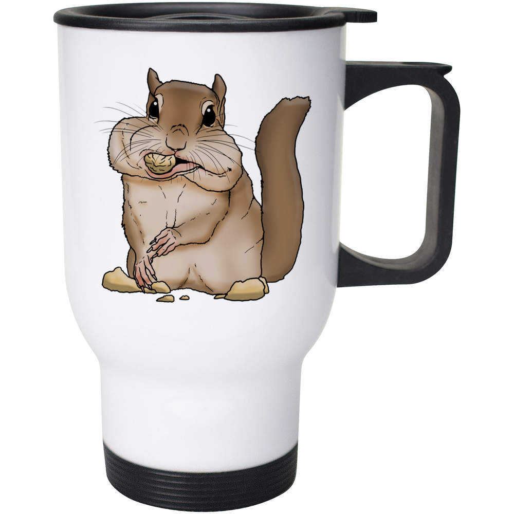 400ml 'Chipmunk Eating Nut' Reusable Coffee / Travel Mug (MG00044492)