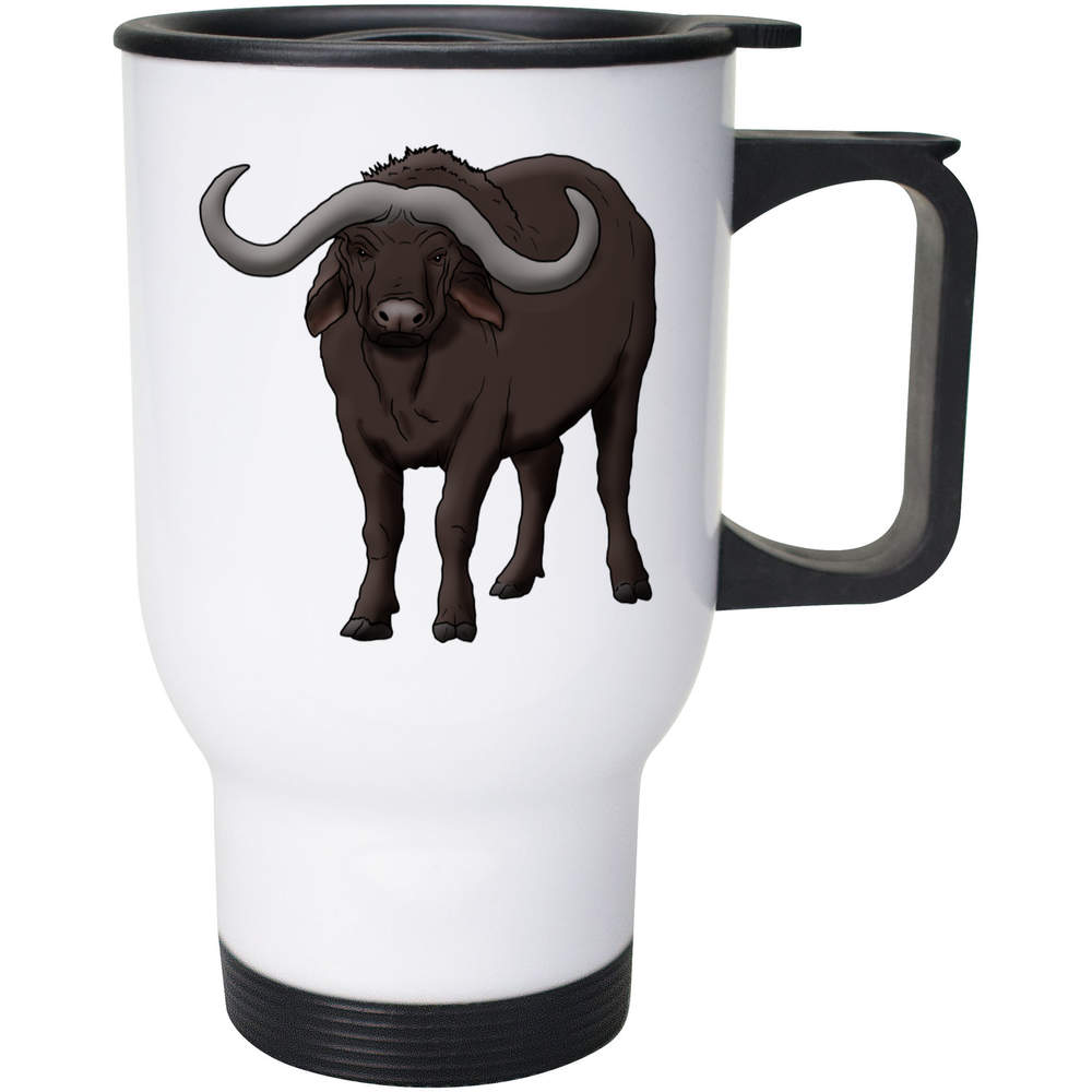 400ml 'Angry African Buffalo' Reusable Coffee / Travel Mug (MG00045126)
