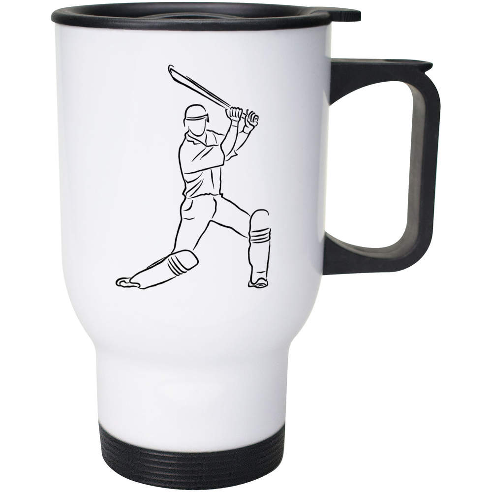 400ml 'Cricket Batsman' Reusable Coffee / Travel Mug (MG00045796)