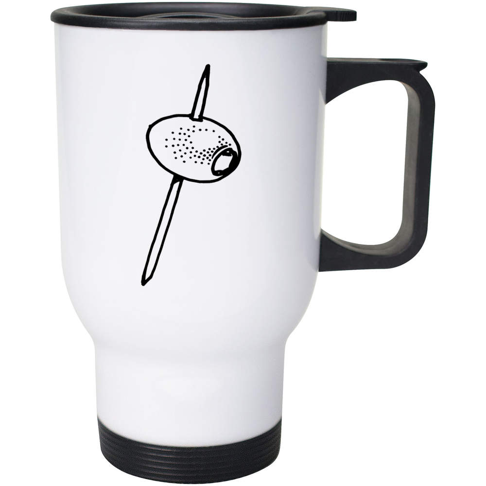 400ml 'Olive on Cocktail Stick' Reusable Coffee / Travel Mug (MG00051772)