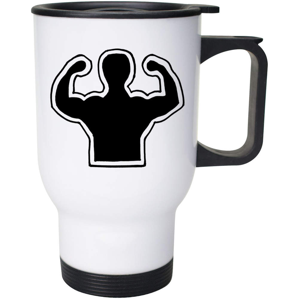 400ml 'Strong Man Silhouette' Reusable Coffee / Travel Mug (MG00052078)