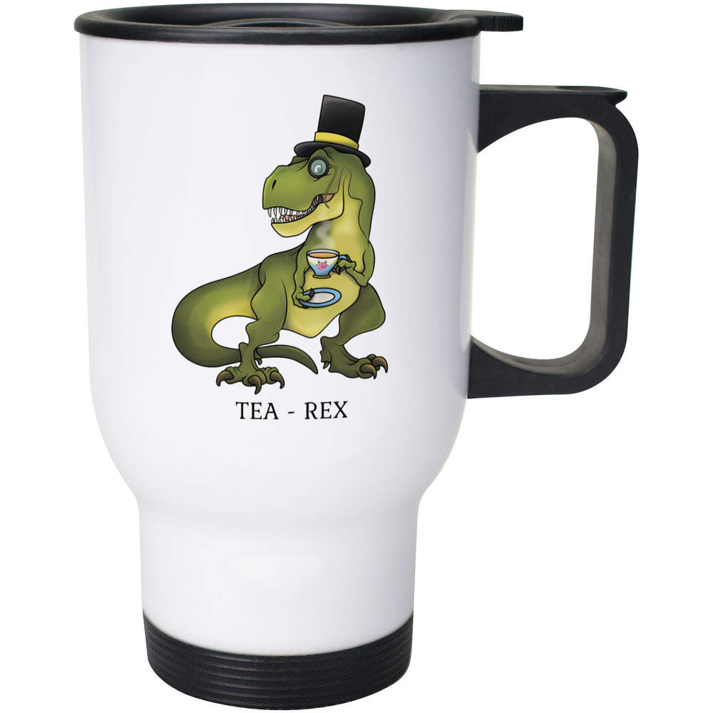 400ml 'Tea - Rex Dinosaur' Reusable Coffee / Travel Mug (MG00062367)