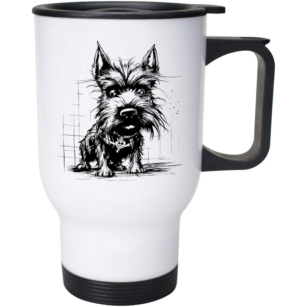 400ml 'punk Scottish terrier' Reusable Coffee / Travel Mug (MG00062965)