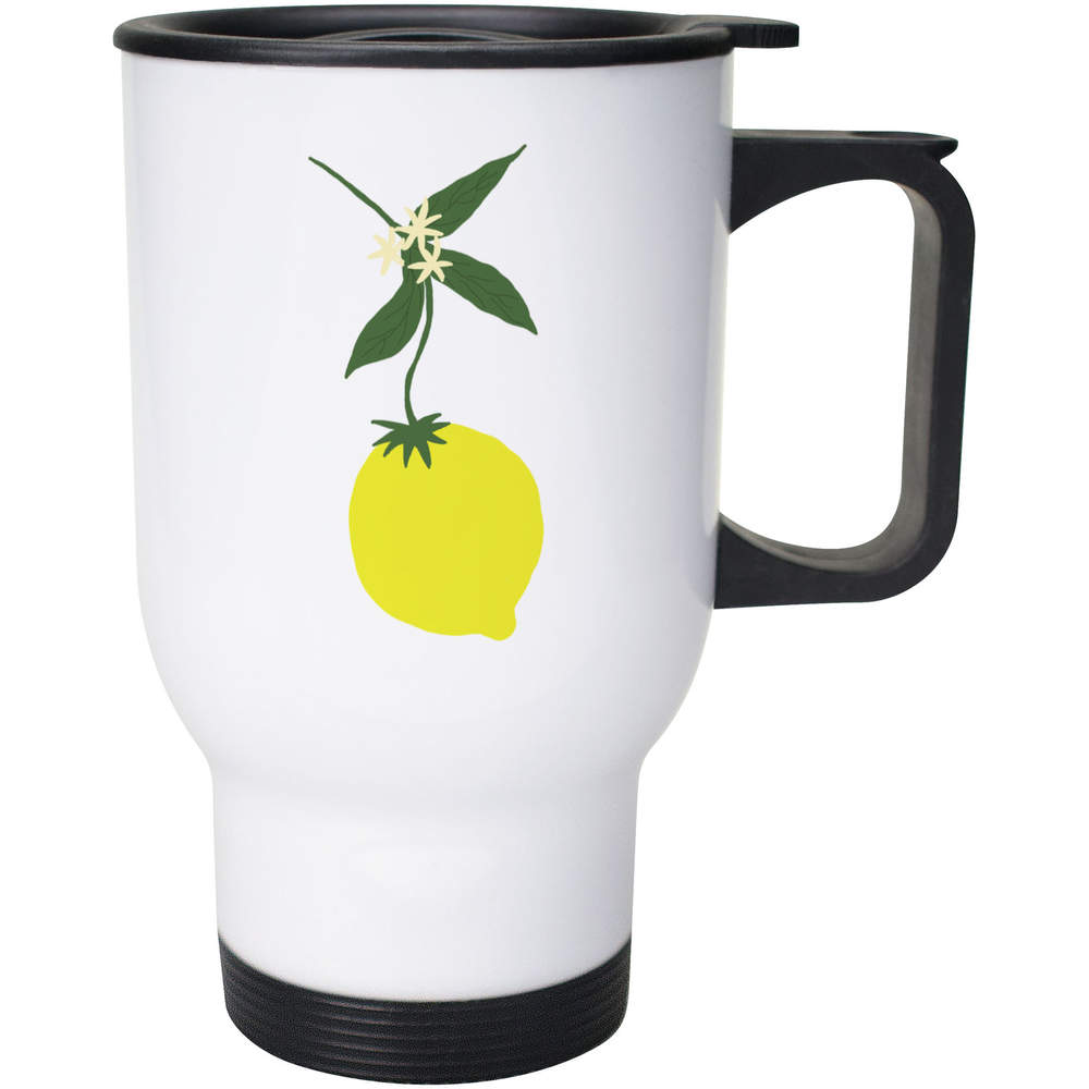 400ml 'Lemon with foliage ' Reusable Coffee / Travel Mug (MG00066892)