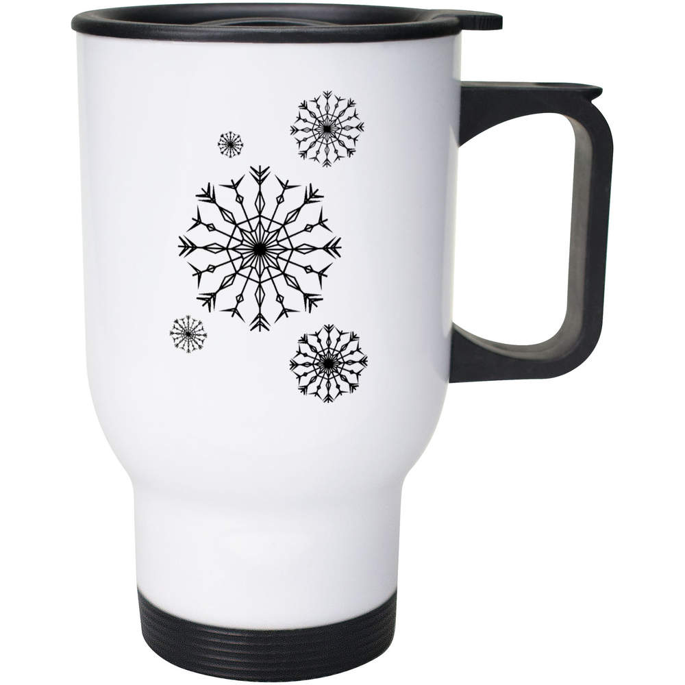 400ml 'Falling Snowflakes' Reusable Coffee / Travel Mug (MG00069571)
