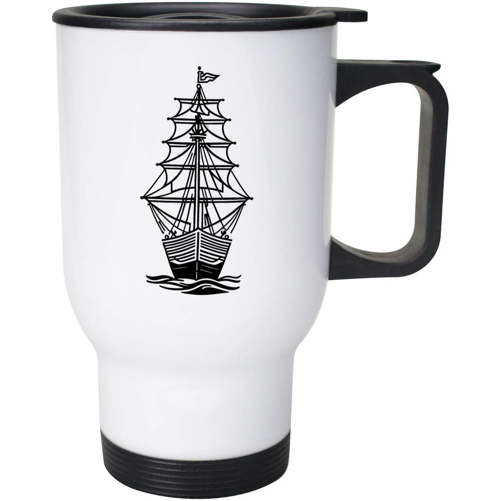 400ml 'Sailing Ship At Sea' Reusable Coffee / Travel Mug (MG00070171)